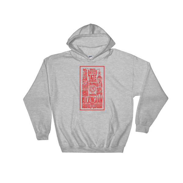 Hand Drawn London - Hooded Sweatshirt - Image 5