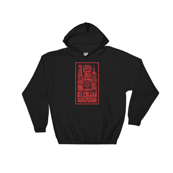 Hand Drawn London - Hooded Sweatshirt - Image 2
