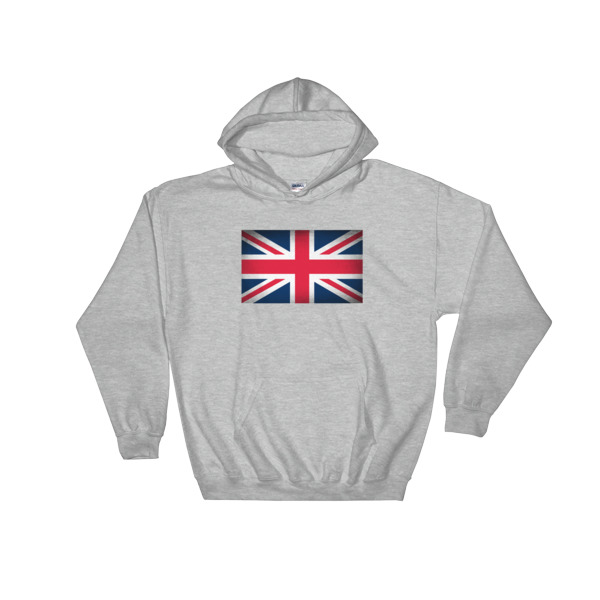 Vintage UK Flag Hooded Sweatshirt - Image 5