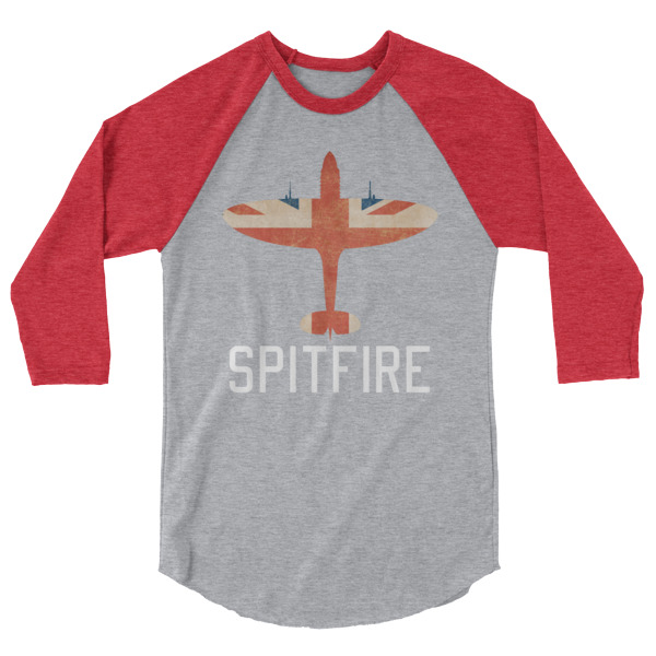 Raglan Collection: Vintage Spitfire Tribute - 3/4 sleeve raglan shirt - Image 4