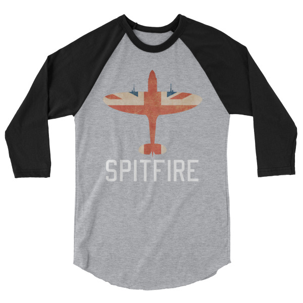 Raglan Collection: Vintage Spitfire Tribute - 3/4 sleeve raglan shirt - Image 2