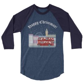 Cheeky Father Christmas - 3/4 sleeve raglan shirt