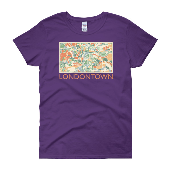 Londontown Map - Women's Gildan short sleeve t-shirt - Image 5