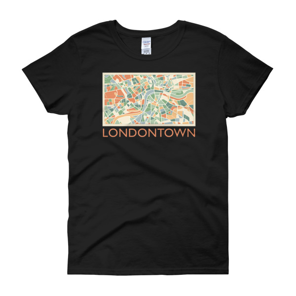 Londontown Map - Women's Gildan short sleeve t-shirt - Image 3