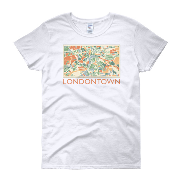 Londontown Map - Women's Gildan short sleeve t-shirt