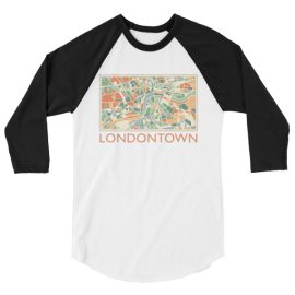 Londontown Map - 3/4 sleeve raglan shirt