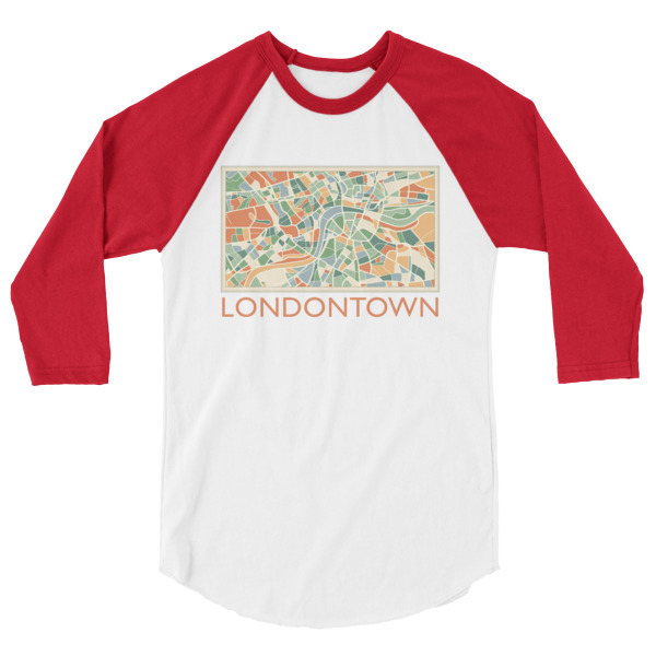 Londontown Map - 3/4 sleeve raglan shirt - Image 4