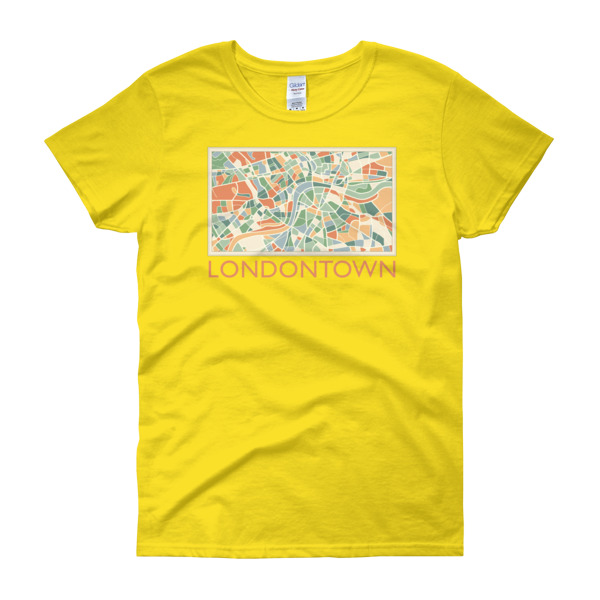 Londontown Map - Women's Gildan short sleeve t-shirt - Image 7