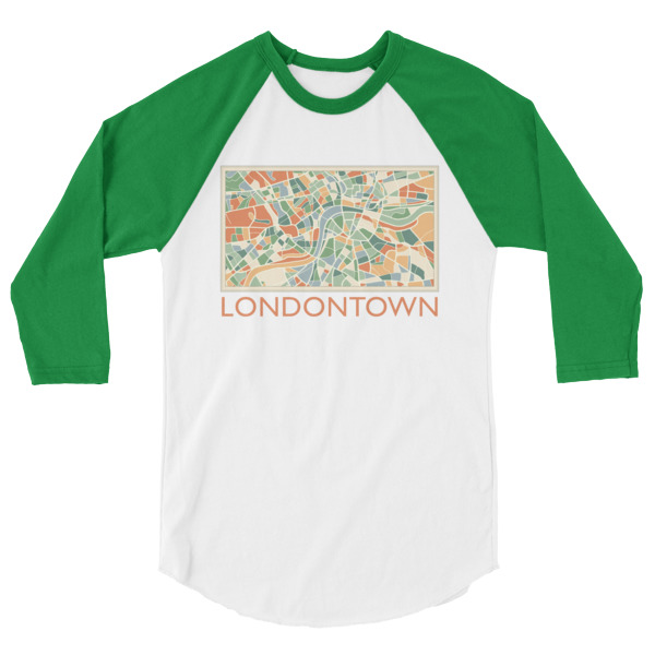 Londontown Map - 3/4 sleeve raglan shirt - Image 3