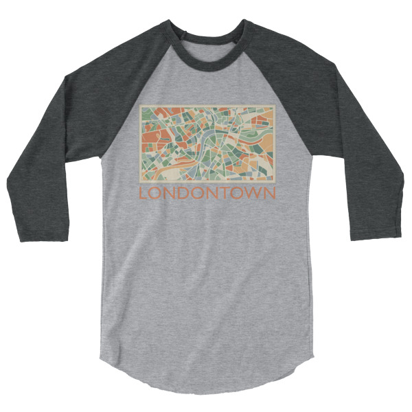 Londontown Map - 3/4 sleeve raglan shirt - Image 7