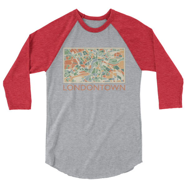 Londontown Map - 3/4 sleeve raglan shirt - Image 8