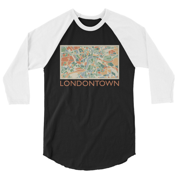 Londontown Map - 3/4 sleeve raglan shirt - Image 5