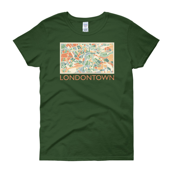 Londontown Map - Women's Gildan short sleeve t-shirt - Image 2