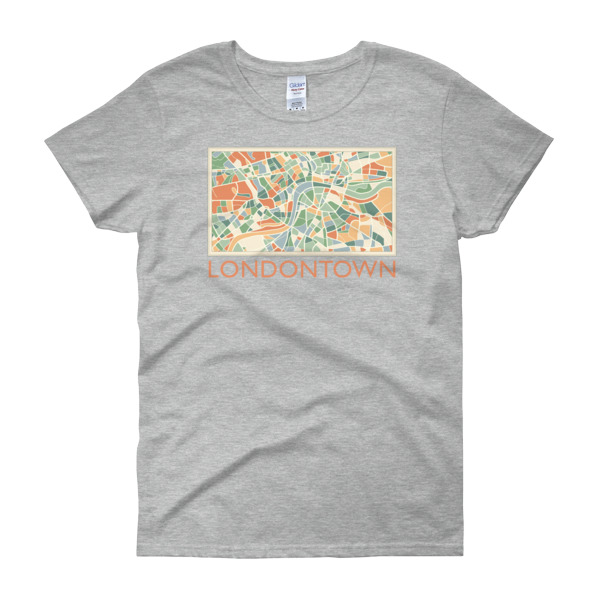 Londontown Map - Women's Gildan short sleeve t-shirt - Image 6