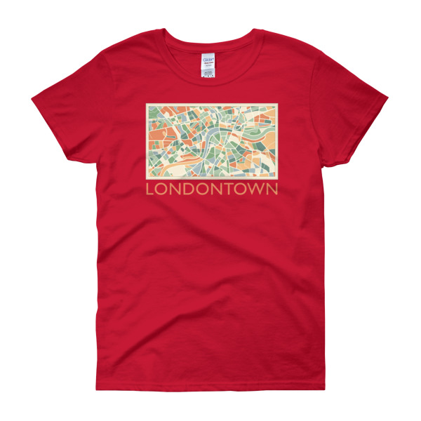Londontown Map - Women's Gildan short sleeve t-shirt - Image 8