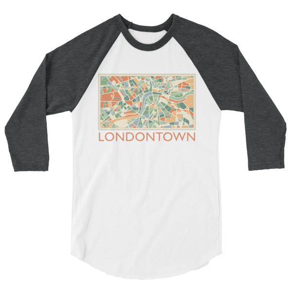 Londontown Map - 3/4 sleeve raglan shirt - Image 2