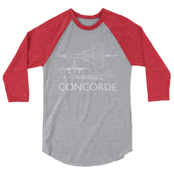 Concorde Schematic - 3/4 sleeve raglan shirt - Image 5