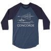 Concorde Schematic - 3/4 sleeve raglan shirt