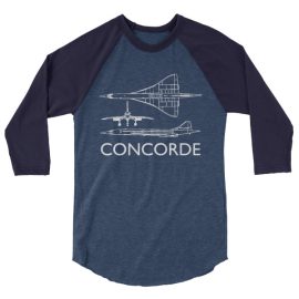 Concorde Schematic - 3/4 sleeve raglan shirt