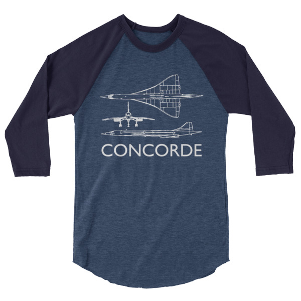 Concorde Schematic - 3/4 sleeve raglan shirt