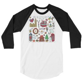 Christmas in London - 3/4 sleeve raglan shirt