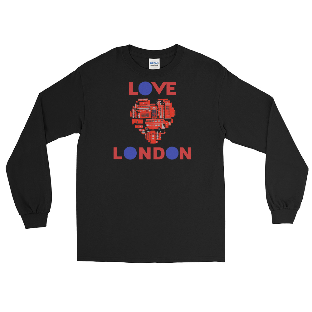 Anglotees Classic Design: Love London - Long Sleeve T-Shirt - Image 2