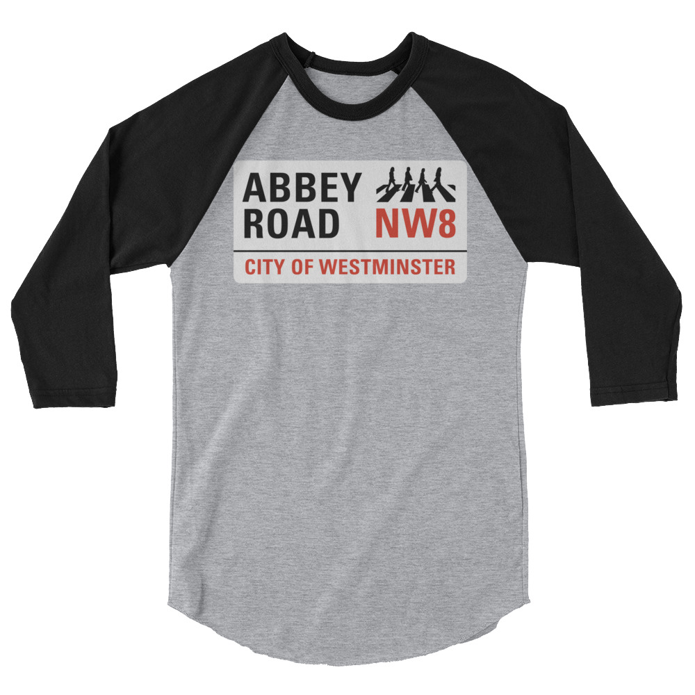 Anglotees Classic Design: Abbey Road Beatles Tribute - 3/4 sleeve raglan shirt - Image 4