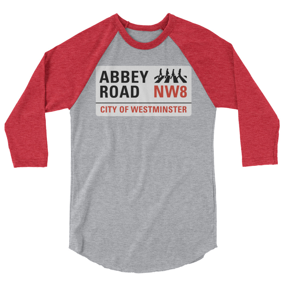 Anglotees Classic Design: Abbey Road Beatles Tribute - 3/4 sleeve raglan shirt - Image 5