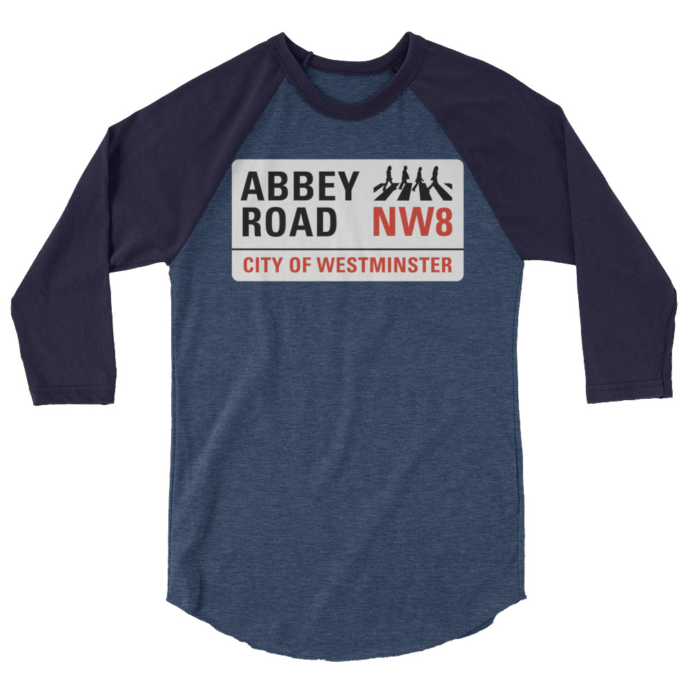 Anglotees Classic Design: Abbey Road Beatles Tribute - 3/4 sleeve raglan shirt - Image 2