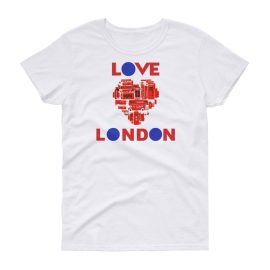 Anglotees Classic Design: Love London - Women's Gildan short sleeve t-shirt