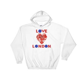 Anglotees Classic Design: Love London - Hooded Sweatshirt