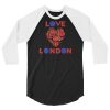 Anglotees Classic Design: Love London - 3/4 sleeve raglan shirt