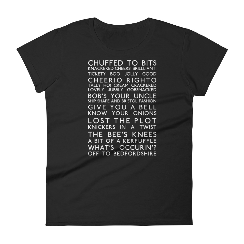Anglotees Classic Design: Great British Slang - Women's Soft-style short sleeve t-shirt