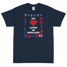 My Heart Lives in England - Men's Gildan Short Sleeve T-Shirt
