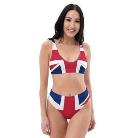 Union Jack high-waisted bikini