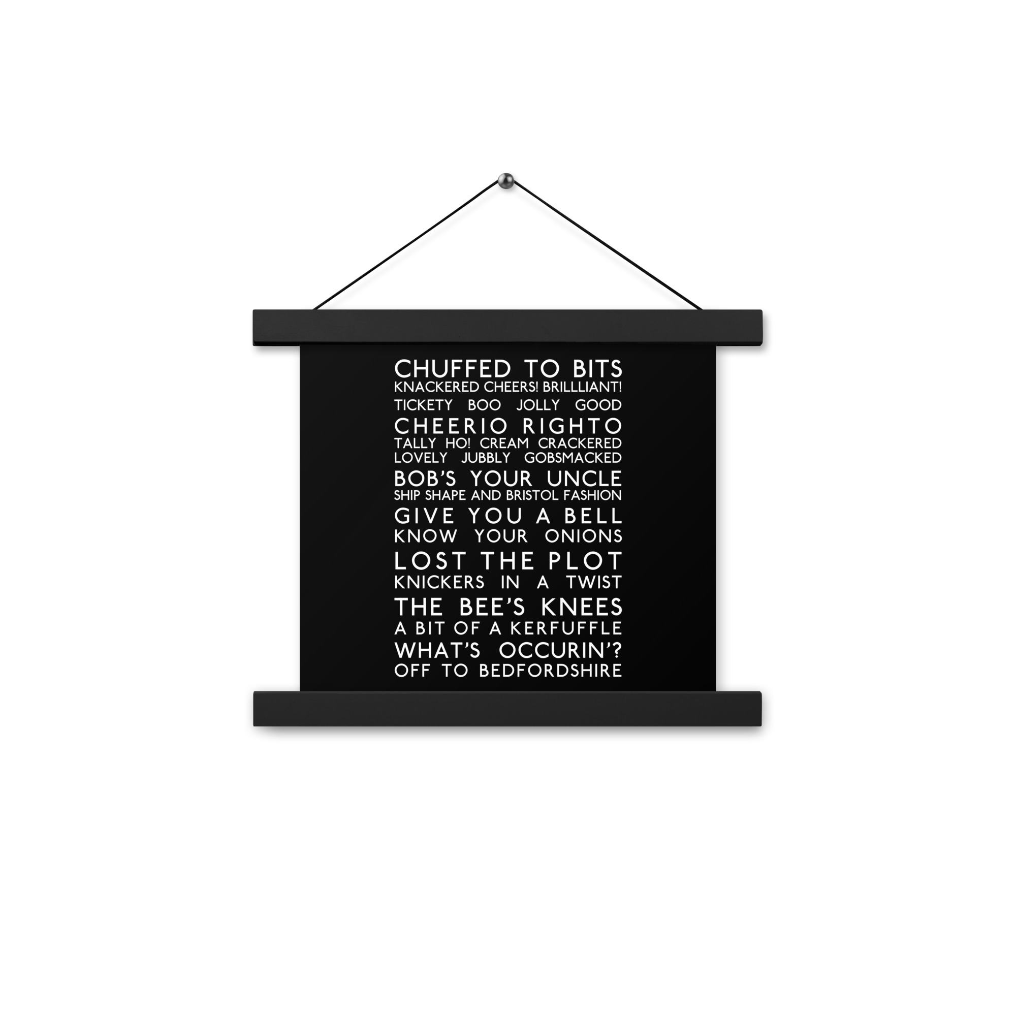 British Slang Bus Blind Poster with hangers