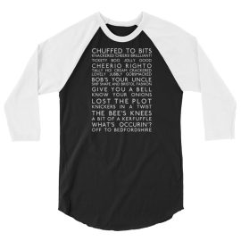 British Slang Bus Blind 3/4 sleeve raglan shirt