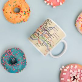 Classic Harry Beck London Tube Map Tribute White glossy mug