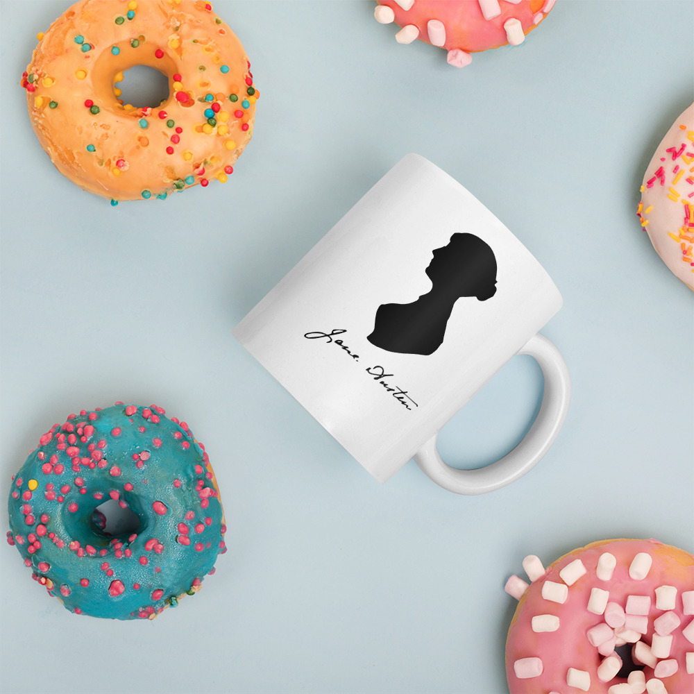 Jane Austen Tribute White glossy mug