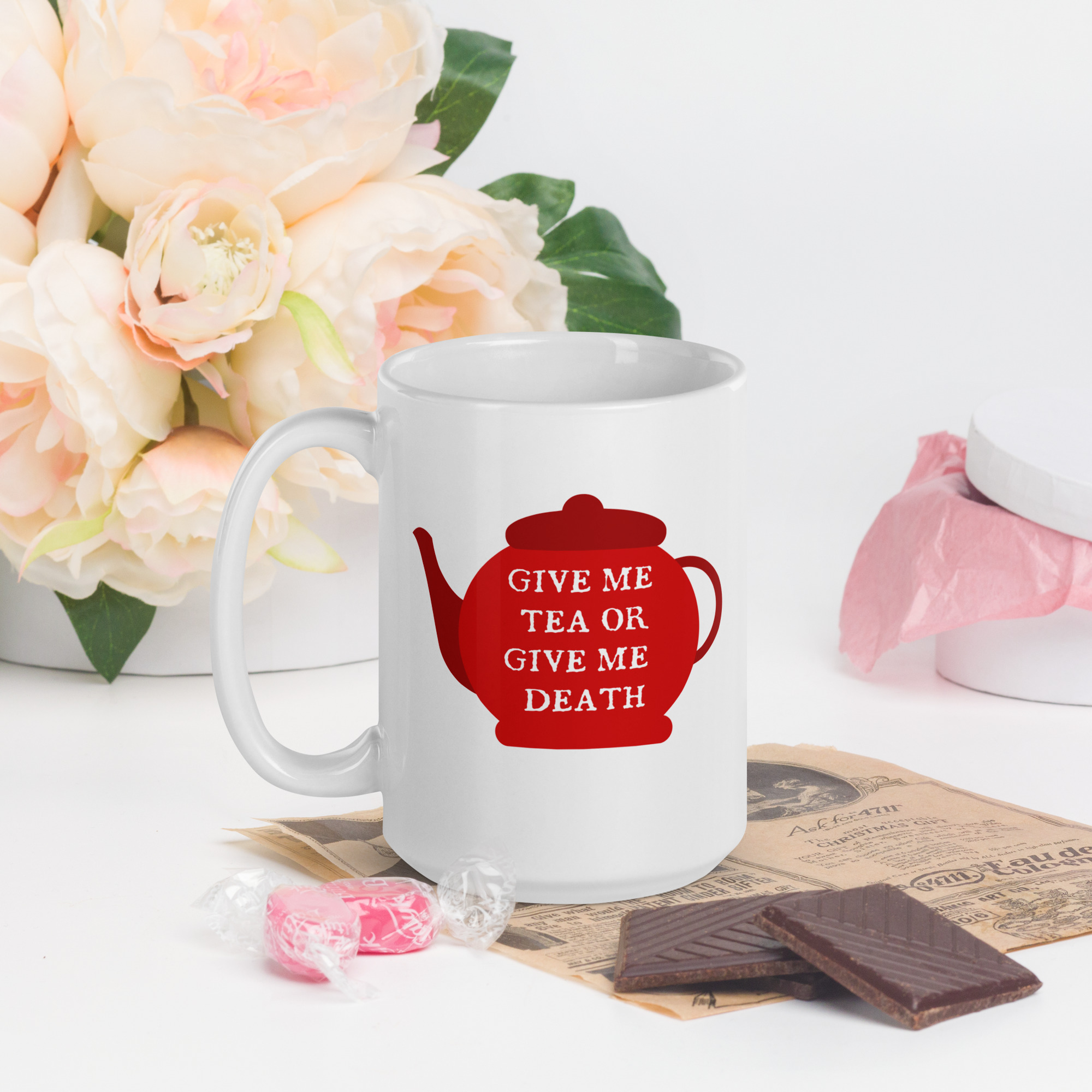 Give me Tea or Give Me Death - White glossy mug - Image 5