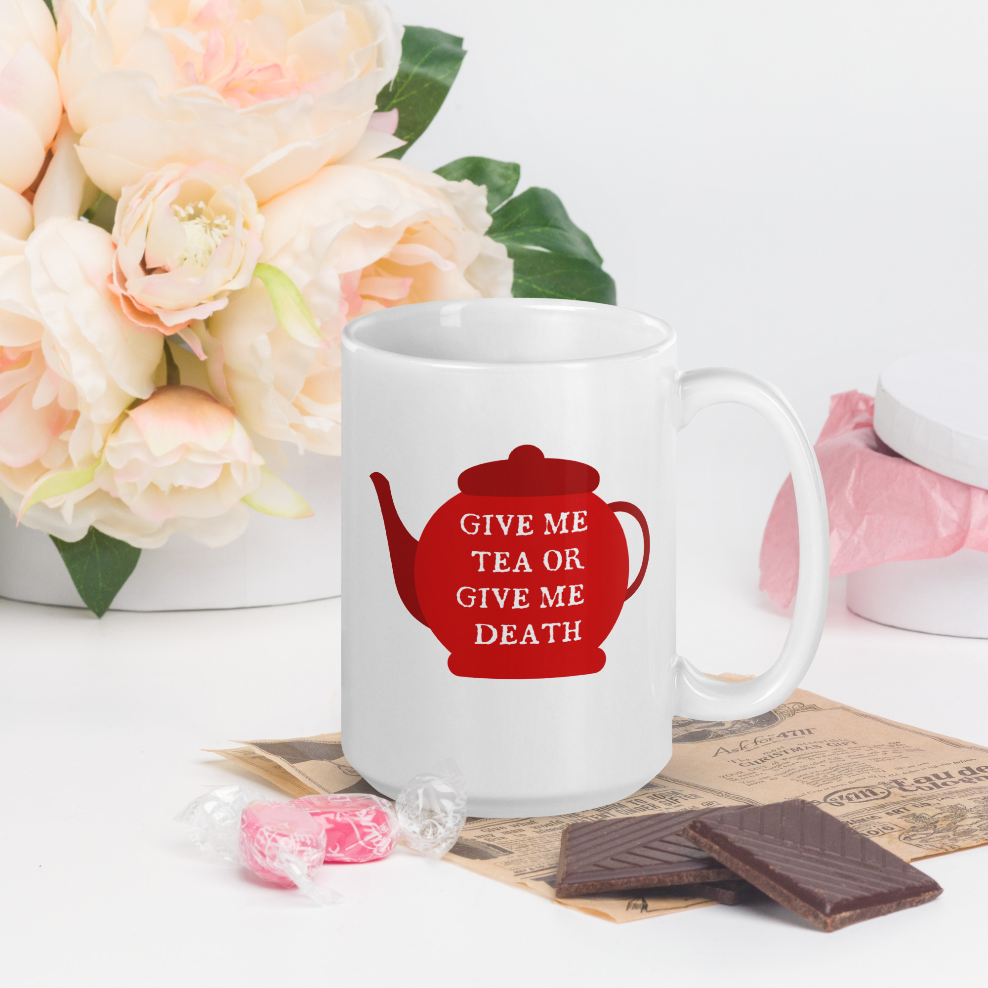 Give me Tea or Give Me Death - White glossy mug - Image 6